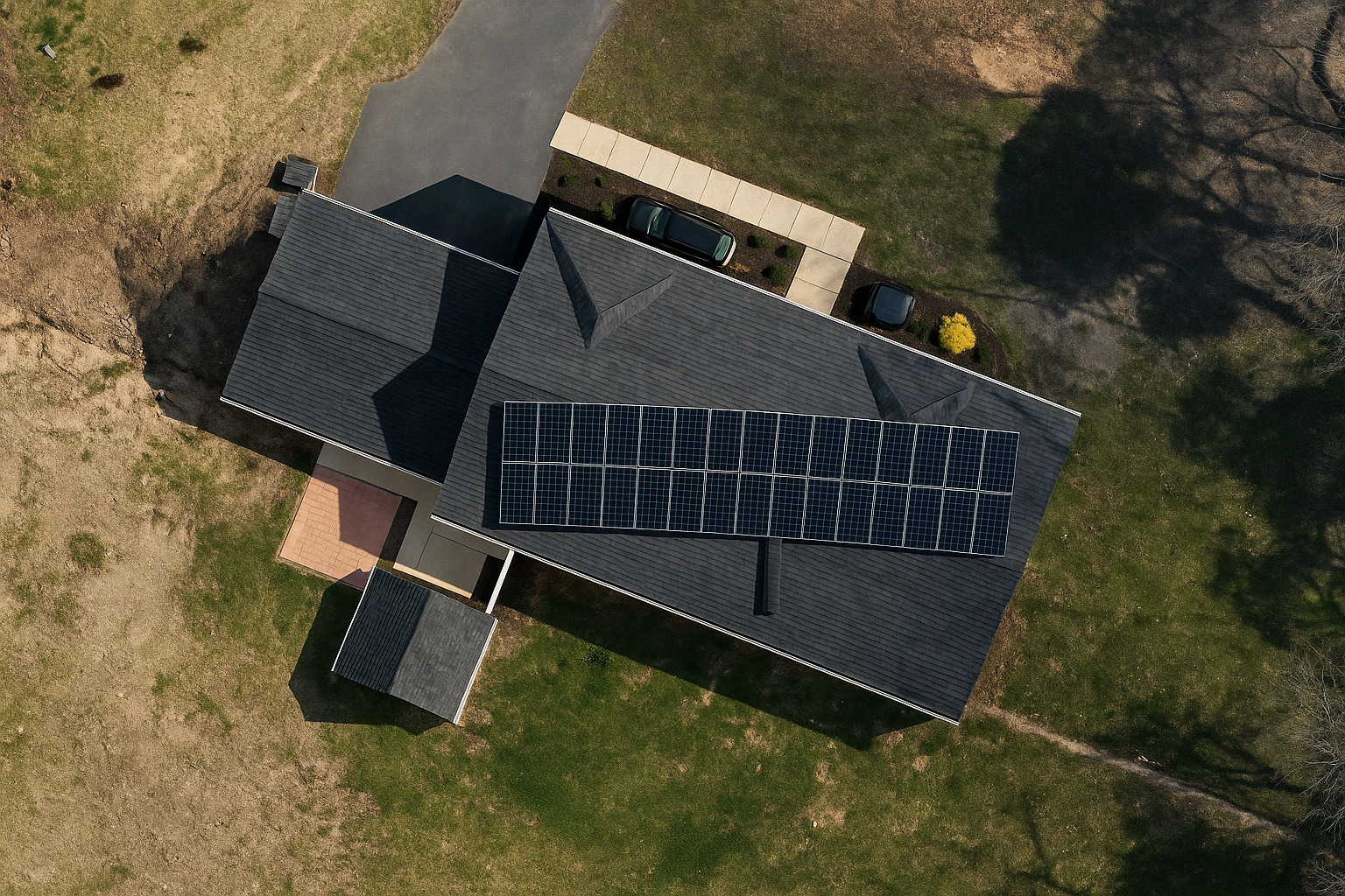 HD AI-fitted solar panel layout
